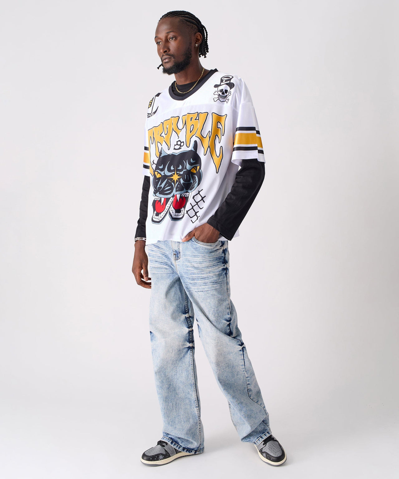Washed Ripped Denim Pants