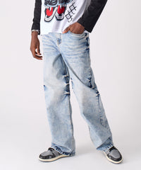 Thumbnail for Washed Ripped Denim Pants
