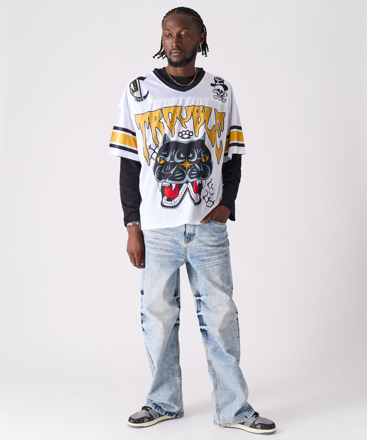 Washed Ripped Denim Pants