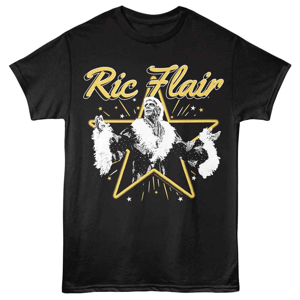 RIC FLAIR-RIC FLAIR THE STAR-BLACK ADULT S/S TSHIRT