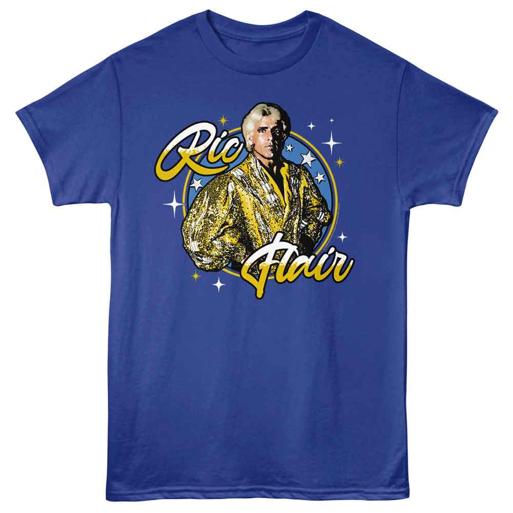 RIC FLAIR-RIC FLAIR GILDED STARS-ROYAL ADULT S/S TSHIRT