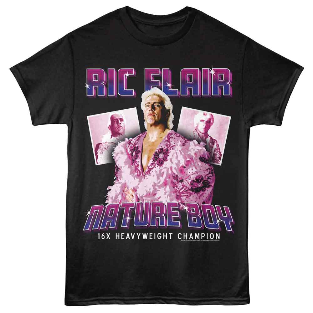 RIC FLAIR-RIC FLAIR NATURE BOY GRADIENT-BLACK ADULT S/S TSHIRT