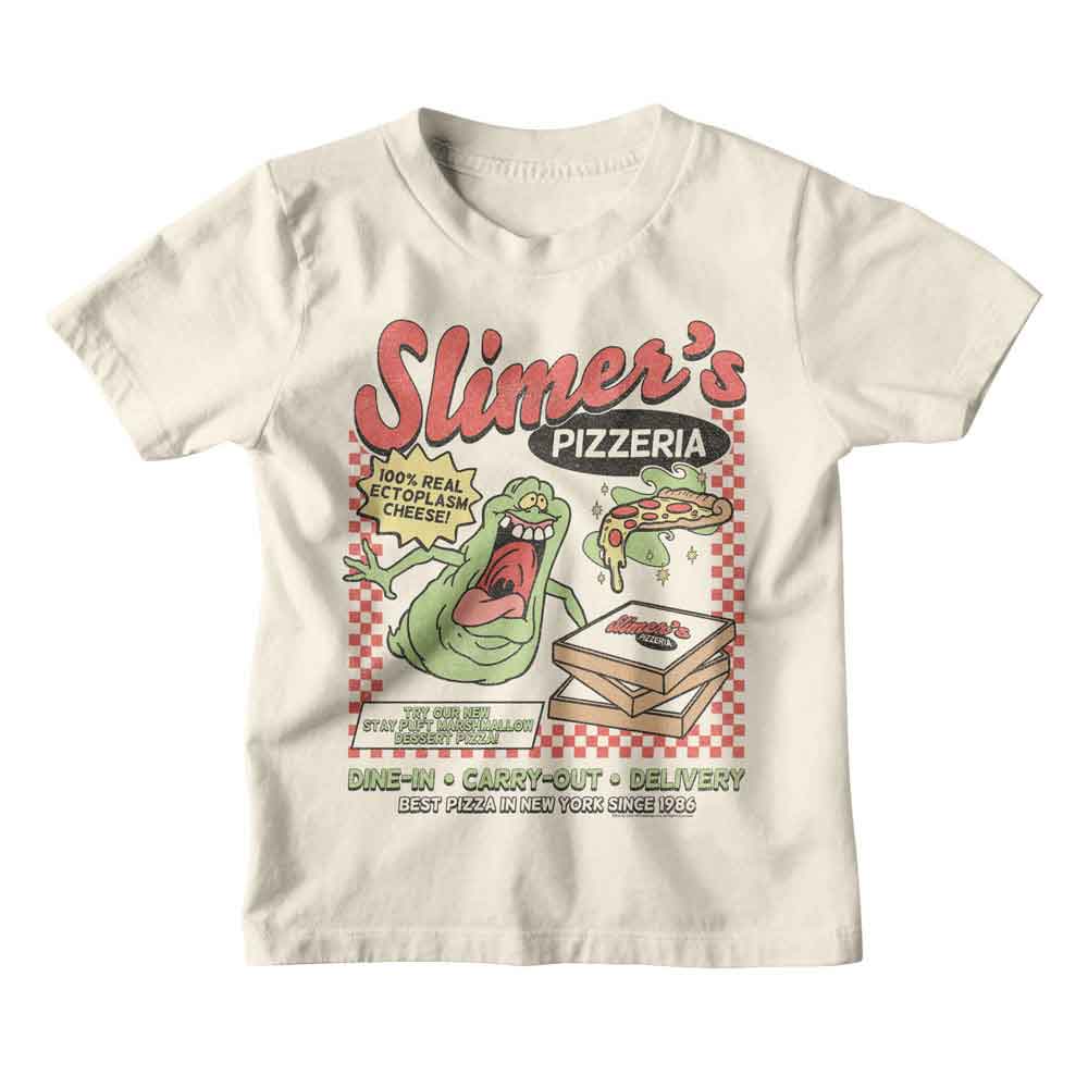 THE REAL GHOSTBUSTERS-RGB SLIMERS PIZZERIA-NATURAL YOUTH S/S TSHIRT