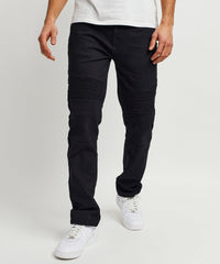 Thumbnail for Leroy Waxed Black Moto Denim Jeans