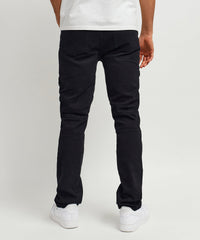 Thumbnail for Leroy Waxed Black Moto Denim Jeans