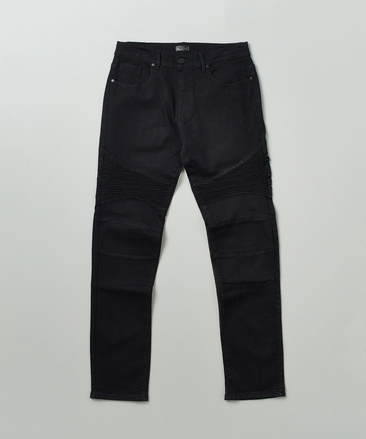 Leroy Waxed Black Moto Denim Jeans