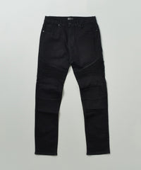 Thumbnail for Leroy Waxed Black Moto Denim Jeans