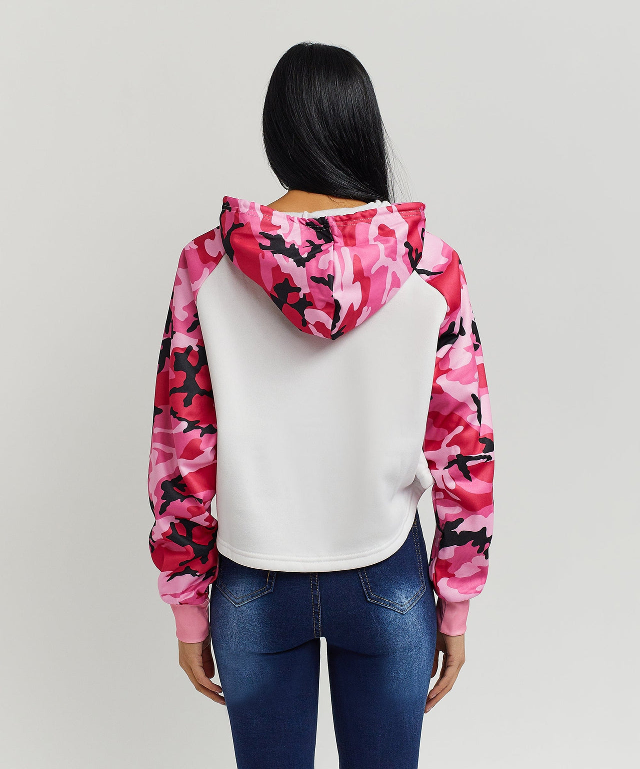 Baddie Camo Crop Hoodie
