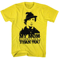Thumbnail for ROCKY-MY MOM HITS HARDER-YELLOW ADULT S/S TSHIRT