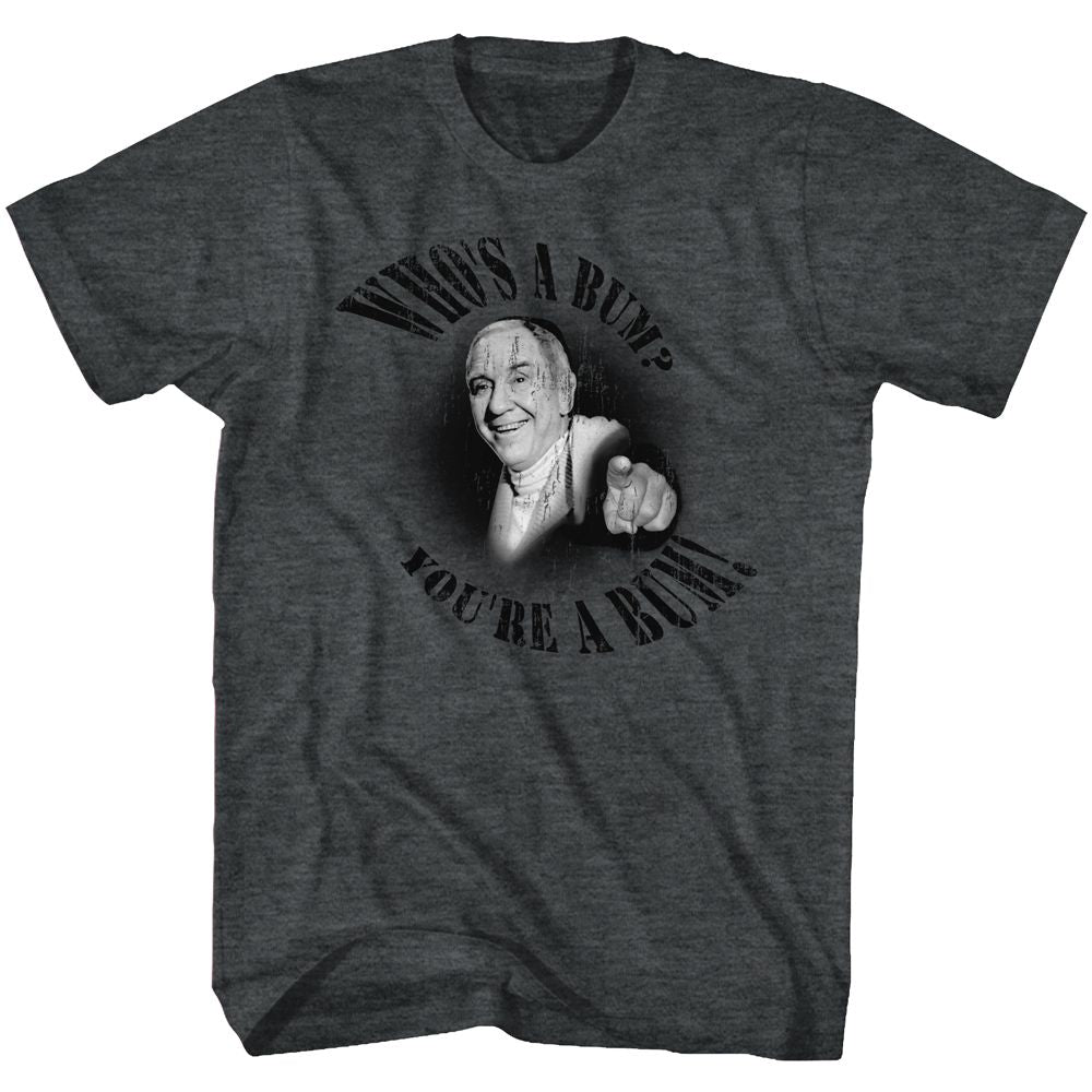 ROCKY-WHOS A BUM-BLACK HEATHER ADULT S/S TSHIRT