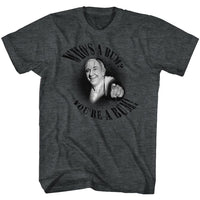 Thumbnail for ROCKY-WHOS A BUM-BLACK HEATHER ADULT S/S TSHIRT