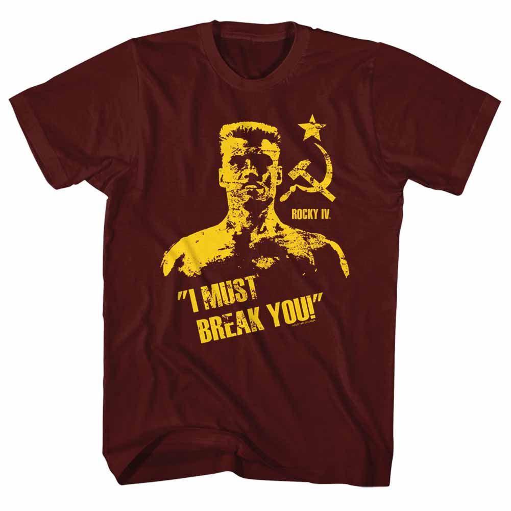 ROCKY-BREAK YOU-MAROON ADULT S/S TSHIRT