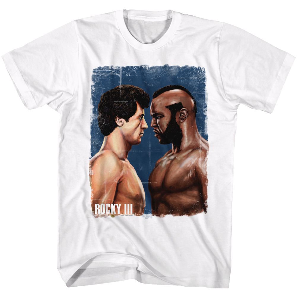 ROCKY-ROCKY VS CLUBBER PAINTING-WHITE ADULT S/S TSHIRT
