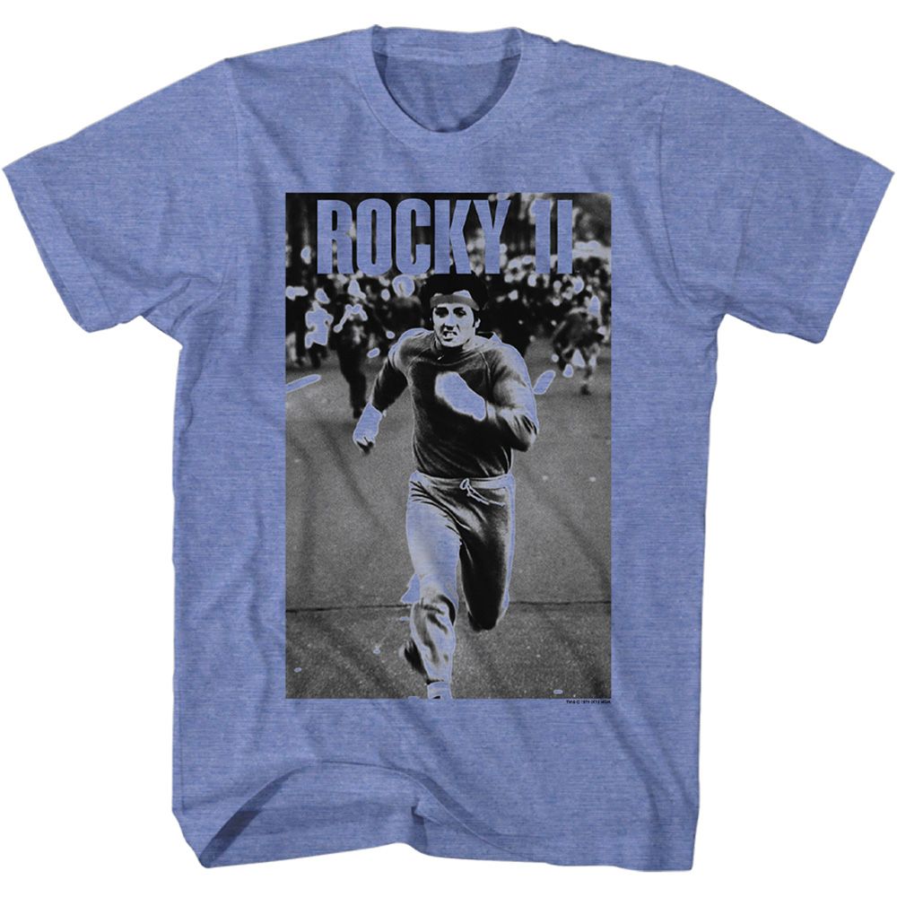 ROCKY-RUNNING AND RUNNING-LIGHT BLUE HEATHER ADULT S/S TSHIRT