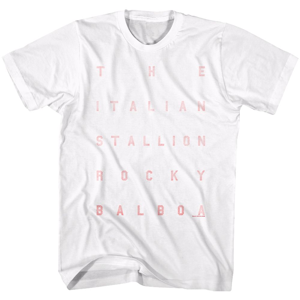 ROCKY-WORDS-WHITE ADULT S/S TSHIRT
