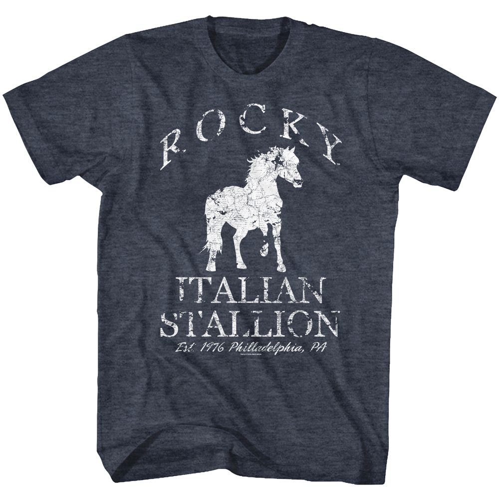 ROCKY-ROCKY HORSE-NAVY HEATHER ADULT S/S TSHIRT