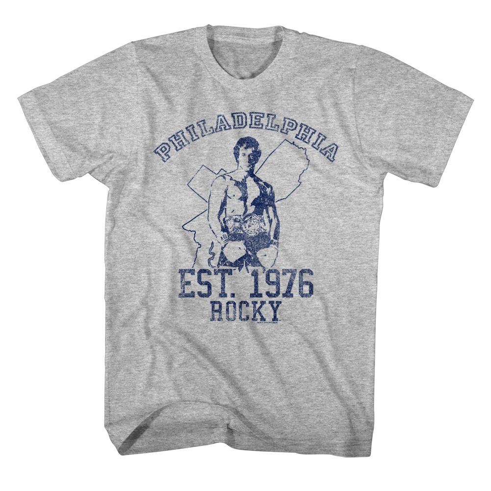 ROCKY-PHILIDELPHIA-GRAY HEATHER ADULT S/S TSHIRT