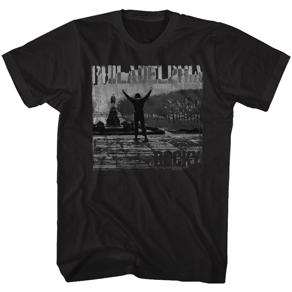 ROCKY-PHILADELPHIA-BLACK ADULT S/S TSHIRT