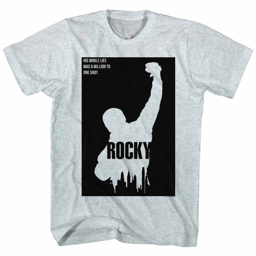 ROCKY-BLOCKED OUT-GRAY HEATHER ADULT S/S TSHIRT
