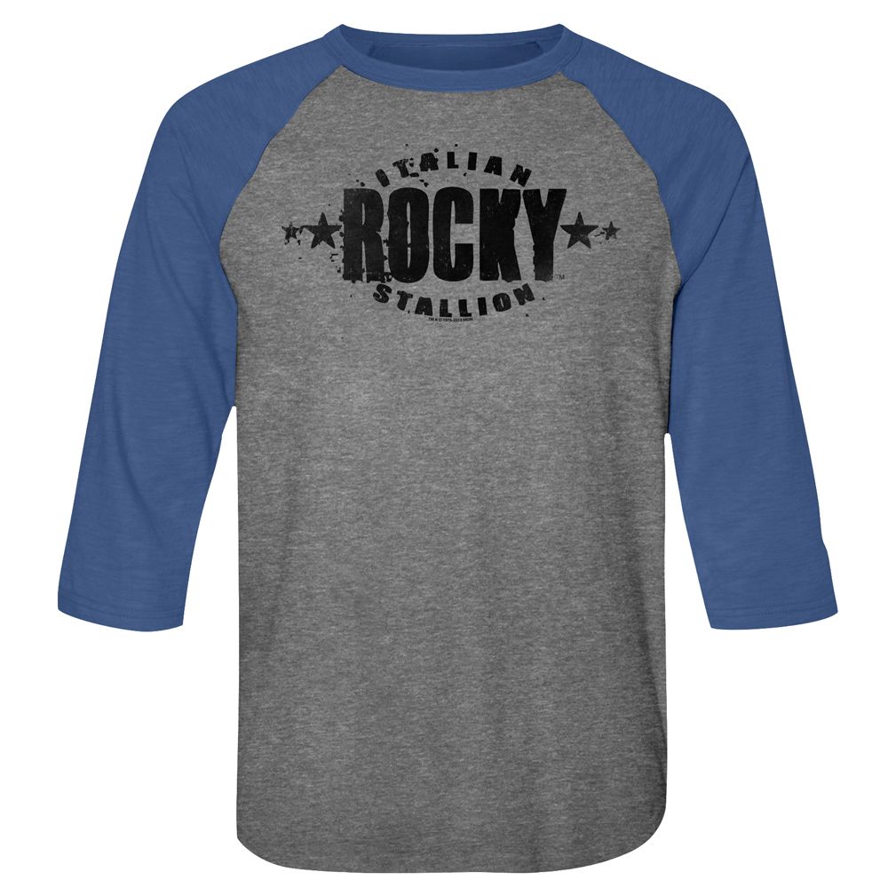 ROCKY-STARS-PREMIUM HEATHER/VINTAGE ROYAL ADULT 3/4 SLEEVE RAGLAN