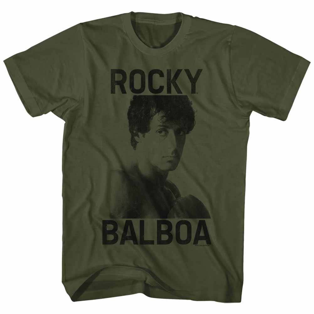 ROCKY-BALBOA-MILITARY GREEN ADULT S/S TSHIRT
