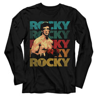 Thumbnail for ROCKY-ROCKY 70S COLORS-BLACK ADULT L/S TSHIRT
