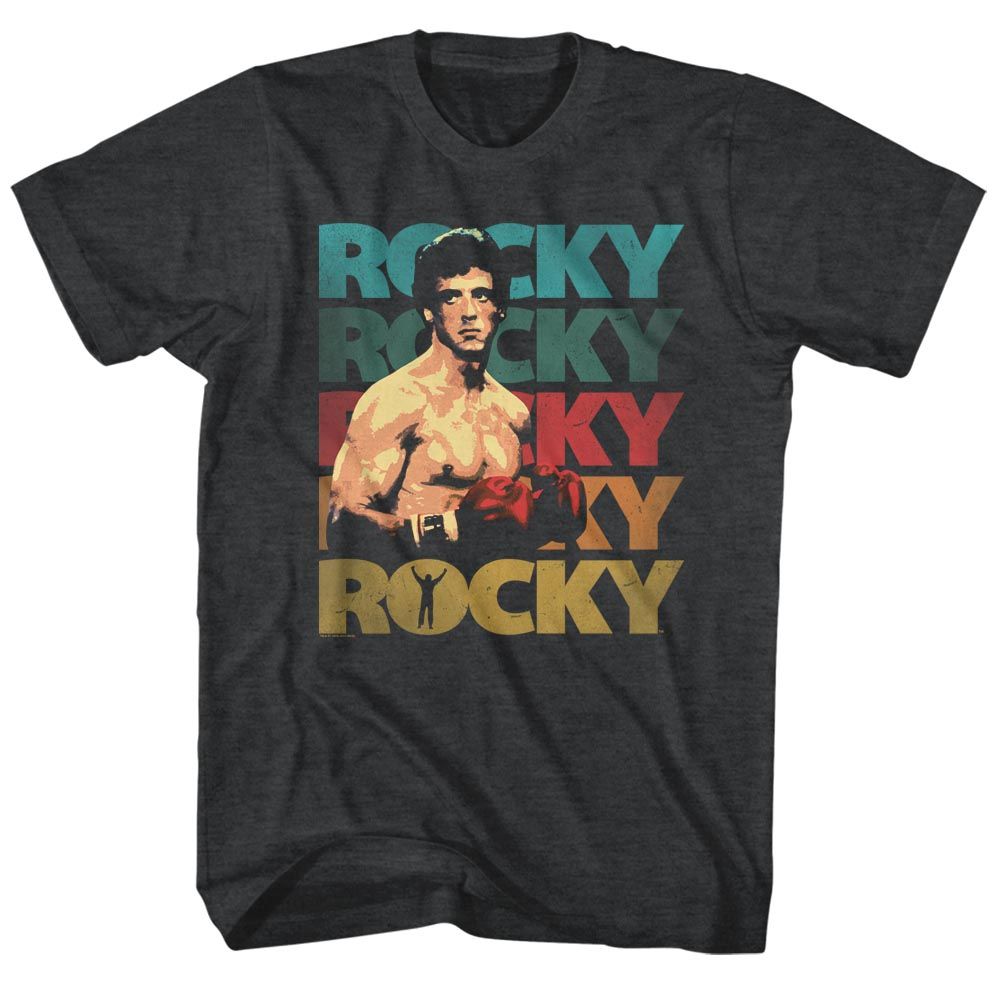 ROCKY-70S COLOR-BLACK HEATHER ADULT S/S TSHIRT