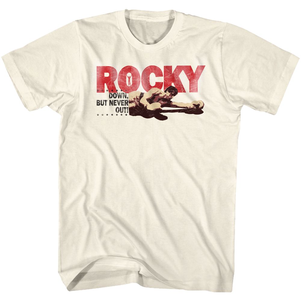 ROCKY-DOWNBUT NEVER OUT-WHITE ADULT S/S TSHIRT