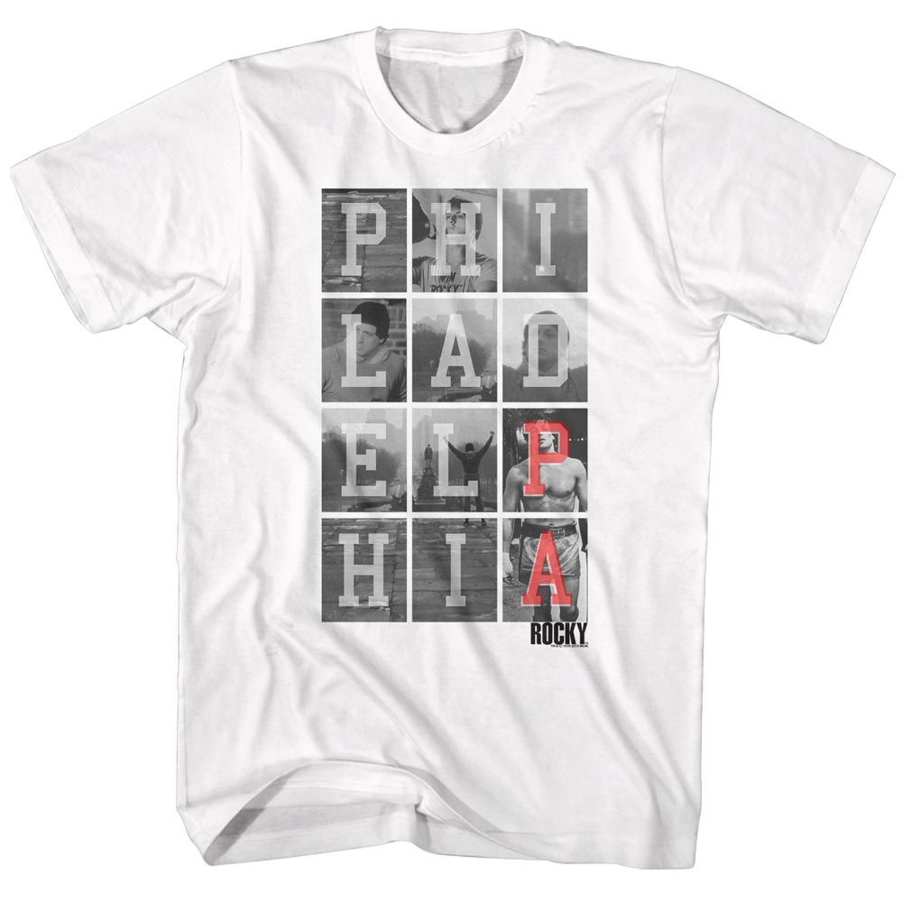 ROCKY-PHILLY CHEESE STEAK-WHITE ADULT S/S TSHIRT