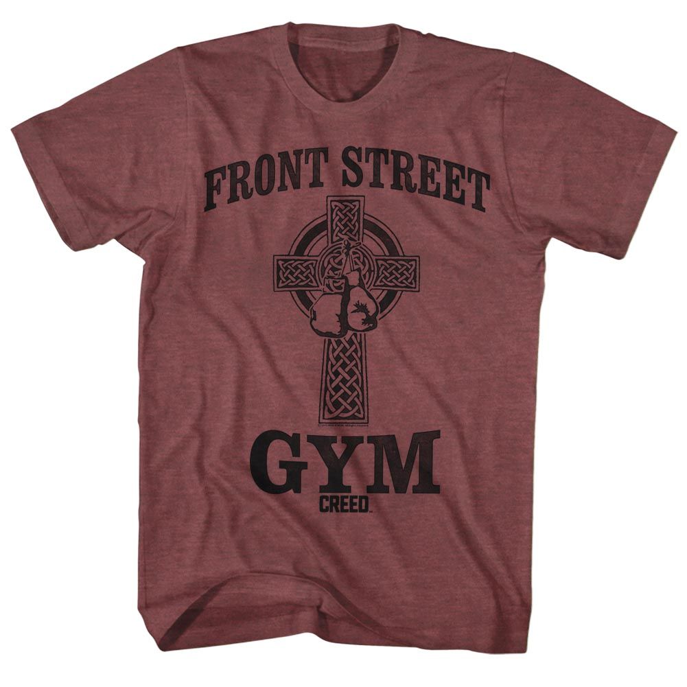 ROCKY-FRONTSTREETGYM-VINTAGE MAROON HEATHER ADULT S/S TSHIRT