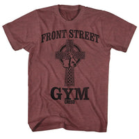 Thumbnail for ROCKY-FRONTSTREETGYM-VINTAGE MAROON HEATHER ADULT S/S TSHIRT