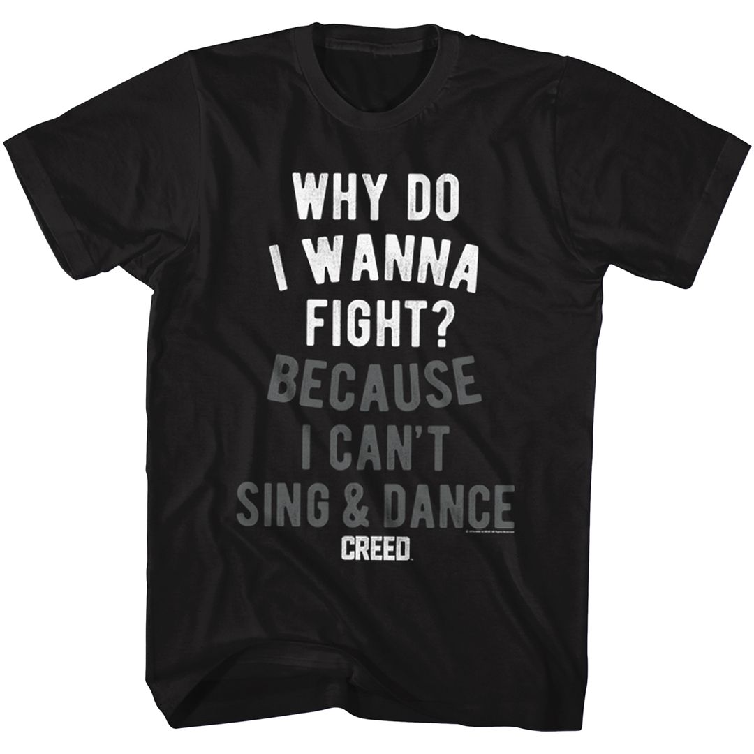ROCKY-WANNAFIGHT-BLACK ADULT S/S TSHIRT