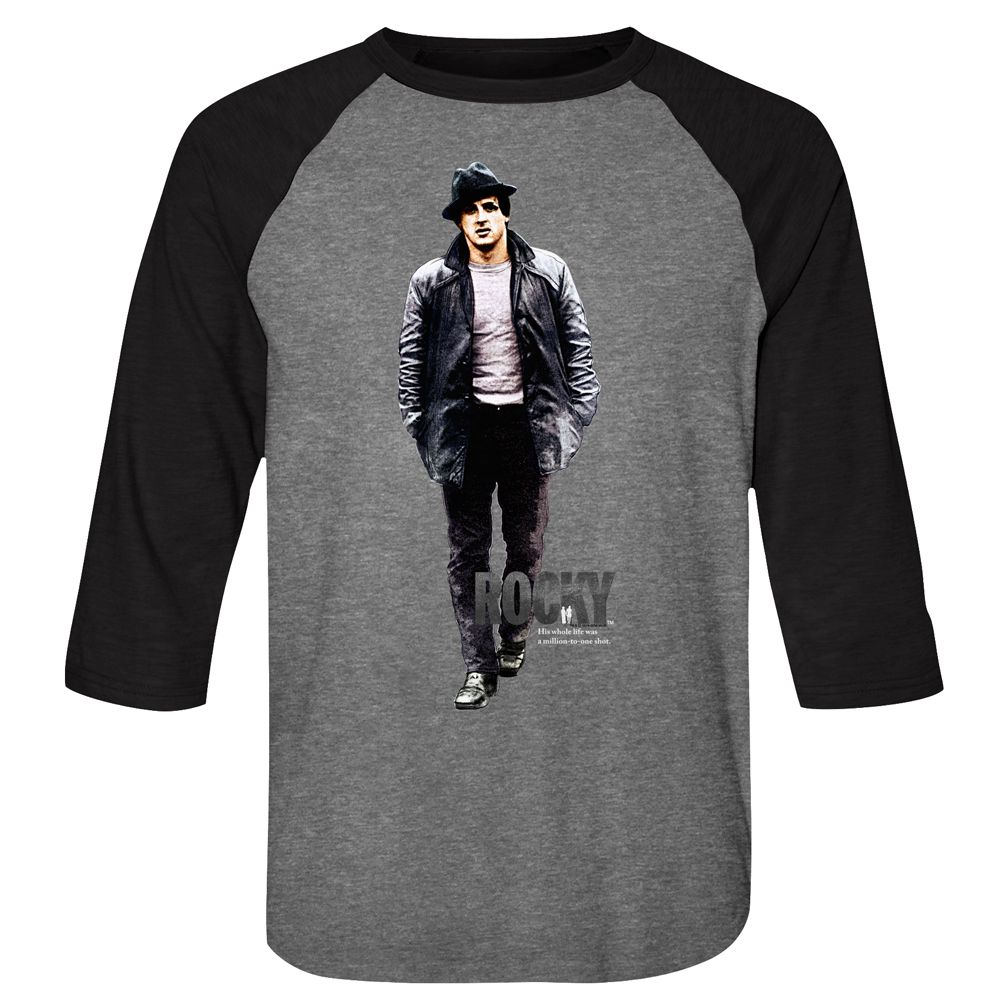 ROCKY-MILLION TO ONE-PREMIUM HEATHER/VINTAGE BLACK ADULT 3/4 SLEEVE RAGLAN