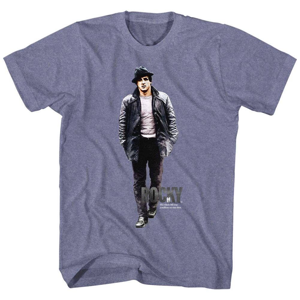 ROCKY-MILLION-TO-ONE-VINTAGE BLUE HEATHER ADULT S/S TSHIRT