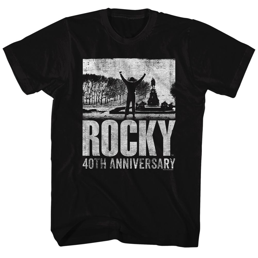 ROCKY-40TH ANNIVERSARY 2-BLACK ADULT S/S TSHIRT