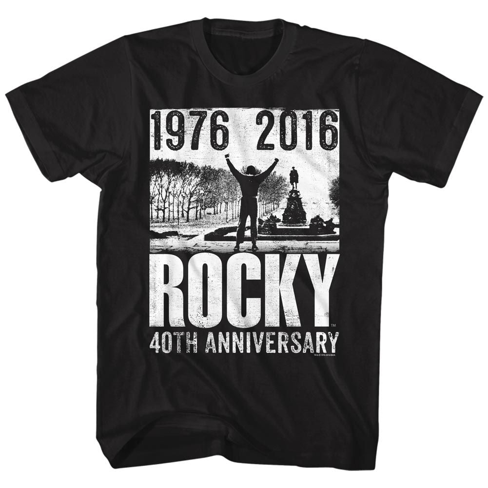 ROCKY-40TH ANNIVERSARY 3-BLACK ADULT S/S TSHIRT