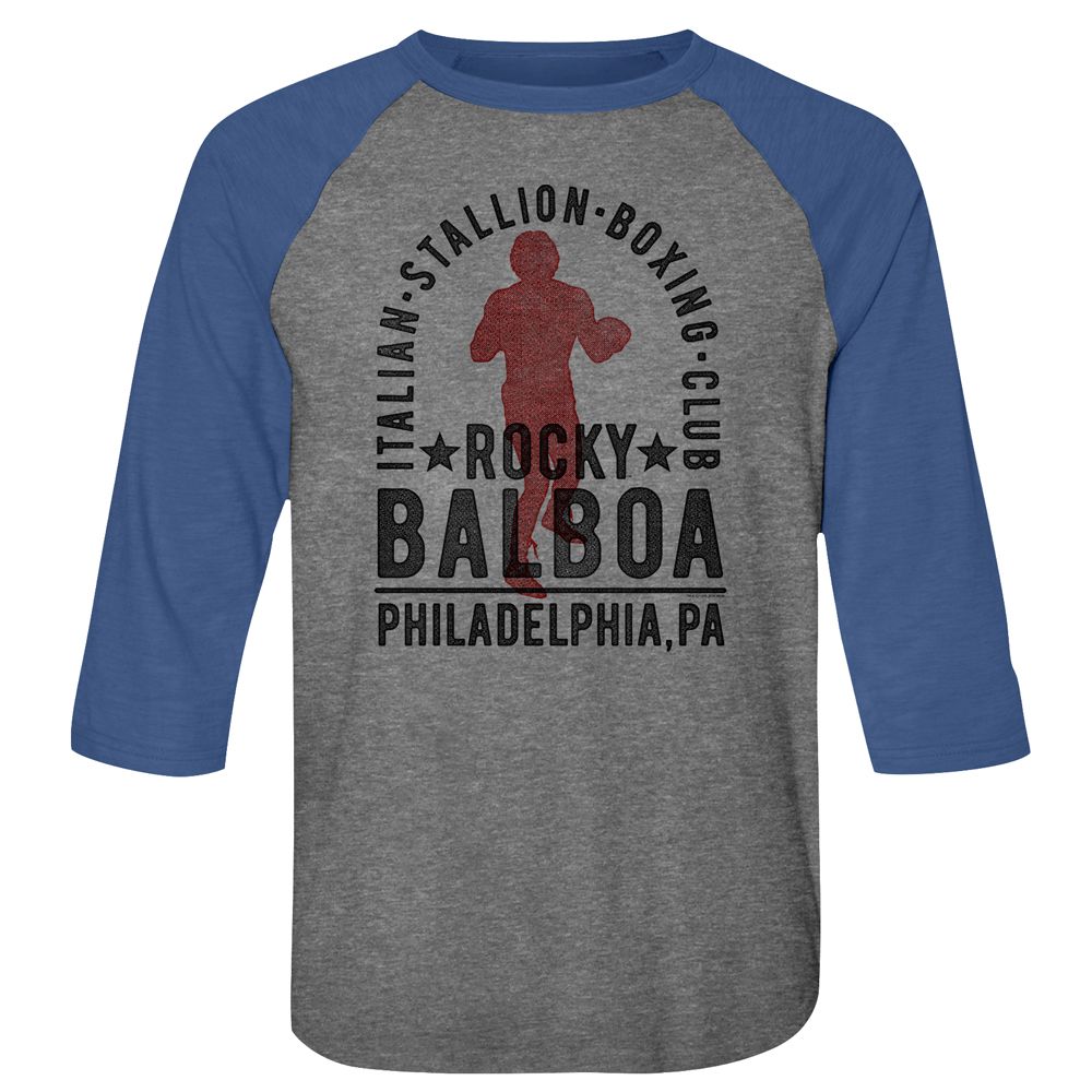 ROCKY-BALBOA BOXING CLUB-PREMIUM HEATHER/VINTAGE ROYAL ADULT 3/4 SLEEVE RAGLAN