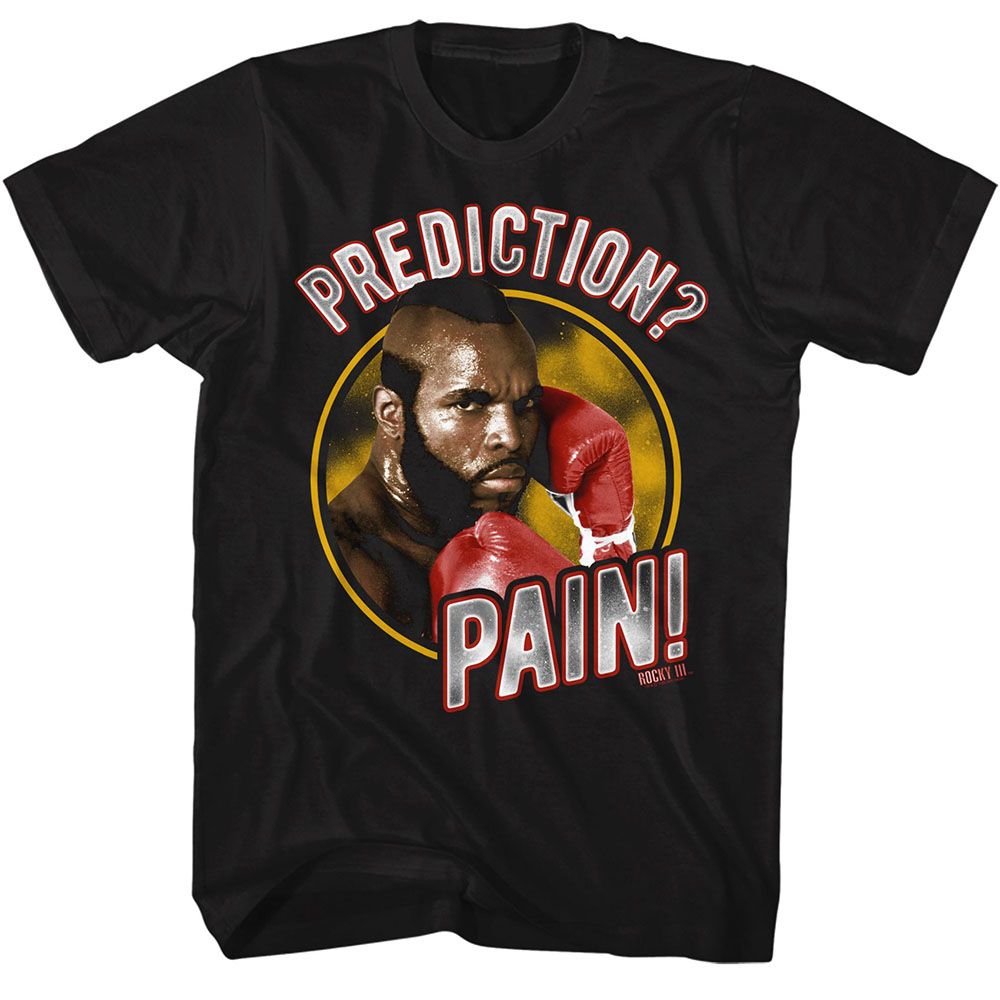 ROCKY-PAIN PREDICTION-BLACK ADULT S/S TSHIRT