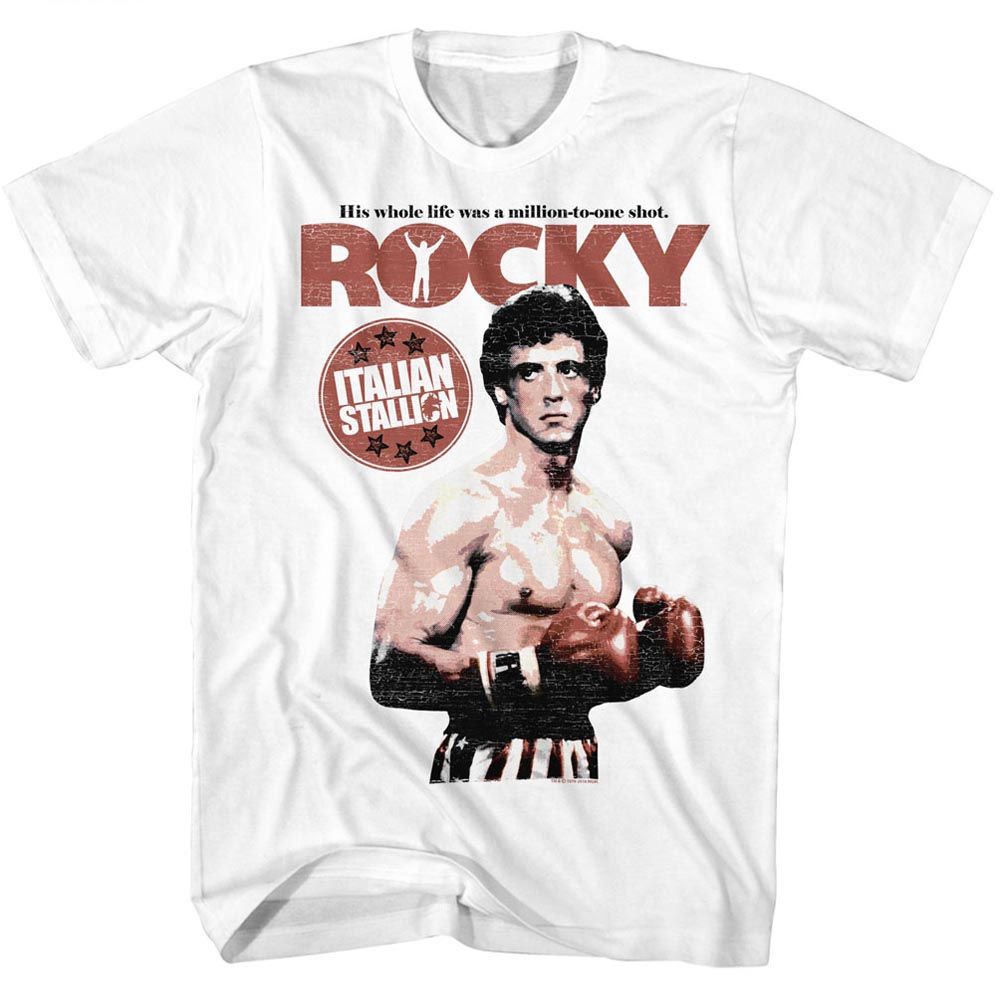 ROCKY-MILLION TO ONE-WHITE ADULT S/S TSHIRT