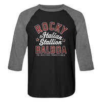Thumbnail for ROCKY-THE ITALIAN STALLION-VINTAGE BLACK/PREMIUM HEATHER ADULT 3/4 SLEEVE RAGLAN