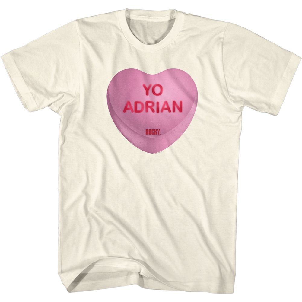 ROCKY-YO ADRIAN CANDY HEART-NATURAL ADULT S/S TSHIRT