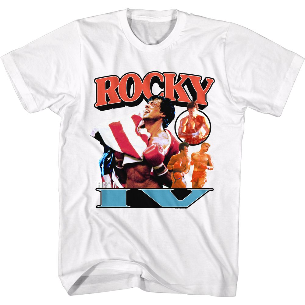 ROCKY-NOW HES GOT A FLAG-WHITE ADULT S/S TSHIRT