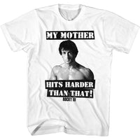 Thumbnail for ROCKY-HITS HARDER THAN THAT-WHITE ADULT S/S TSHIRT