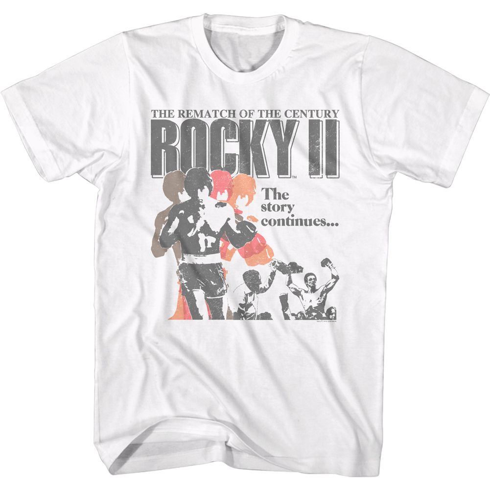 ROCKY-ROCKY II POSTER-WHITE ADULT S/S TSHIRT