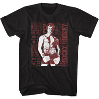 Thumbnail for ROCKY-NEWSPAPER PRINT-BLACK ADULT S/S TSHIRT