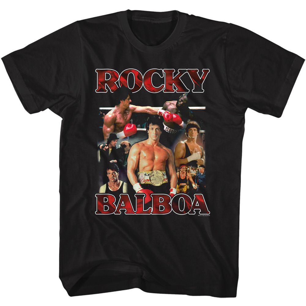 ROCKY-ROCKY COLLAGE-BLACK ADULT S/S TSHIRT