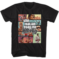 Thumbnail for ROCKY-ROCKY SCENE PANELS-BLACK ADULT S/S TSHIRT