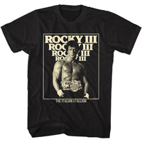 Thumbnail for ROCKY-ROCKY 3 ITALIAN STALLION-BLACK ADULT S/S TSHIRT