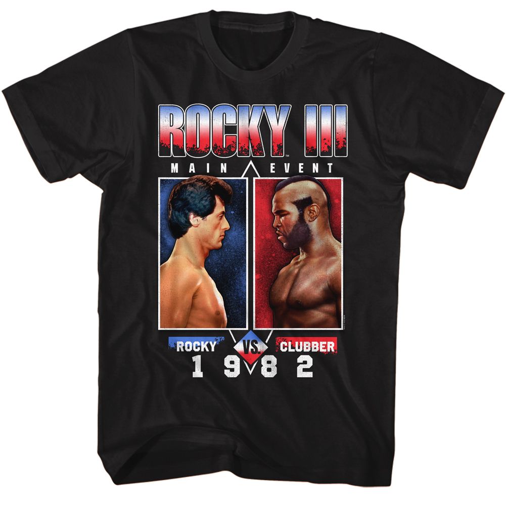 ROCKY-ROCKY VS CLUBBER-BLACK ADULT S/S TSHIRT