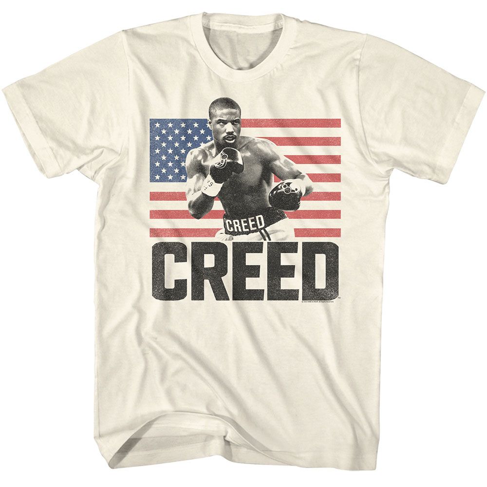 ROCKY-ROCKY CREED AMERICAN FLAG-NATURAL ADULT S/S TSHIRT